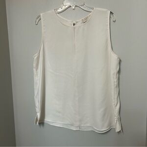 Loft Dressy Top Blouse With Bow Accent On Back White Large Casual Work Career